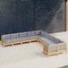 The Living Store Loungeset - Grenenhout - Grijs - 9-persoons