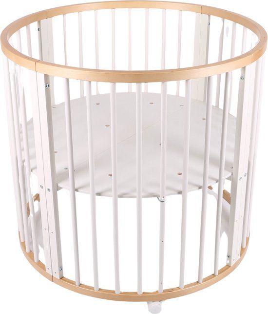Buxibo Baby Box - Round Playpen with Mattress - Wooden - 92x92x80.5cm
