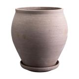 Bergs Potter Cache-pot avec soucoupe Delphi 2 pièces Gris, Ø26 cm