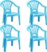 Trendoz Stoel voor enfants - 4x - bleu clair - 50 cm - pour intérieur et extérieur - plastique