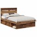 vidaXL Bedframe - met - hoofdeinde - Oudhout - 120 - x - 190 - cm - Massief - grenenhout