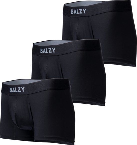 BALZY Boxers - Premium Fit Boxershorts Heren - 3-pack - Zwart - S