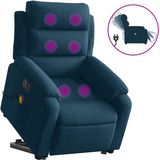 vidaXL Sta-op-massagestoel elektrisch verstelbaar fluweel blauw