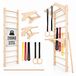 MAMOI Klimmuur met optrekstang voor volwassenen (230 cm), houten klimmuur, multifunctioneel fitnessapparaat, klimladder voor volwassenen en kinderen, 100% ECO, made in EU