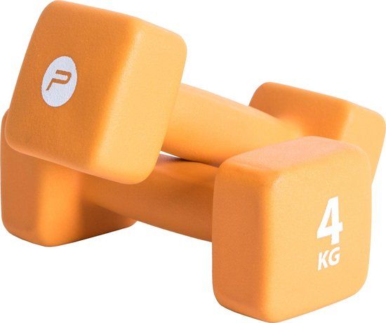 Pure2Improve Neopreen Dumbbell Set - 2 x 4 kg - Orange