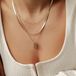 Hey Happiness Rechthoek & Slangen Duo – Layer Ketting Set Dames – Set van 2 – Roestvrij Staal 18K Verguld – Een Elegante Hanger – Goud