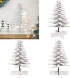 vidaXL Kerstdecoratie kerstboom 80 cm massief grenenhout wit
