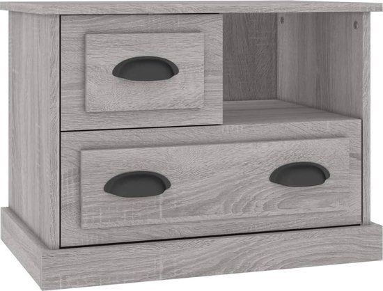 vidaXL Nachtkastje 60x39x45 cm grijs sonoma eikenkleurig