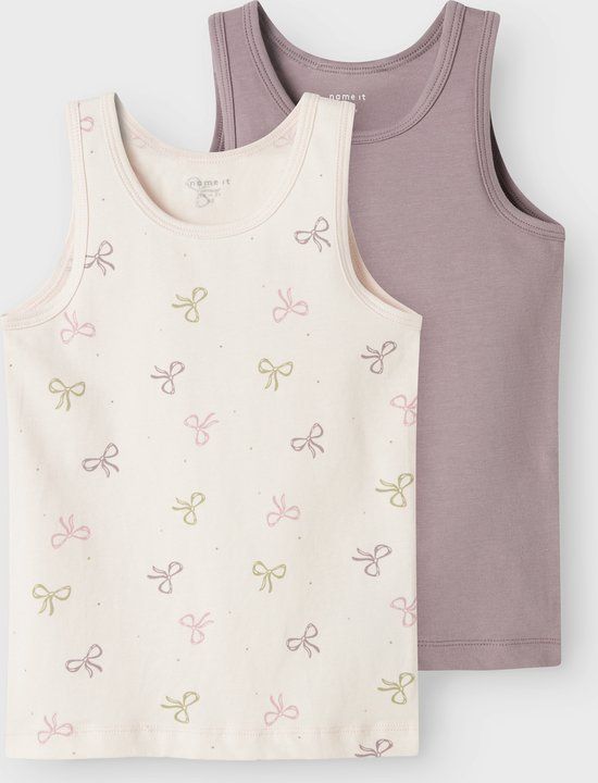 NAME IT - NMFTANK TOP 2P BARELY PINK BOW NOOS - Meisjes - Maat 98