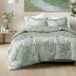Comfort Spaces Juliette 3-delige luxe fluwelen beddengoedset voor kingsize bed, omkeerbaar van fluweel naar microvezel, beddengoed voor alle seizoenen, saliegroen