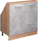 Vicco Rion Kast voor schuine wand – met 2 deuren Beton/gouden eik