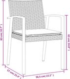 vidaXL 5-delige tuinset met kussens, polyrotan en staal, zwart