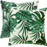 vidaXL Kussensloop - 2 stuks - HEERLEN - Bladpatroon - 30 x 30 cm - Polyester