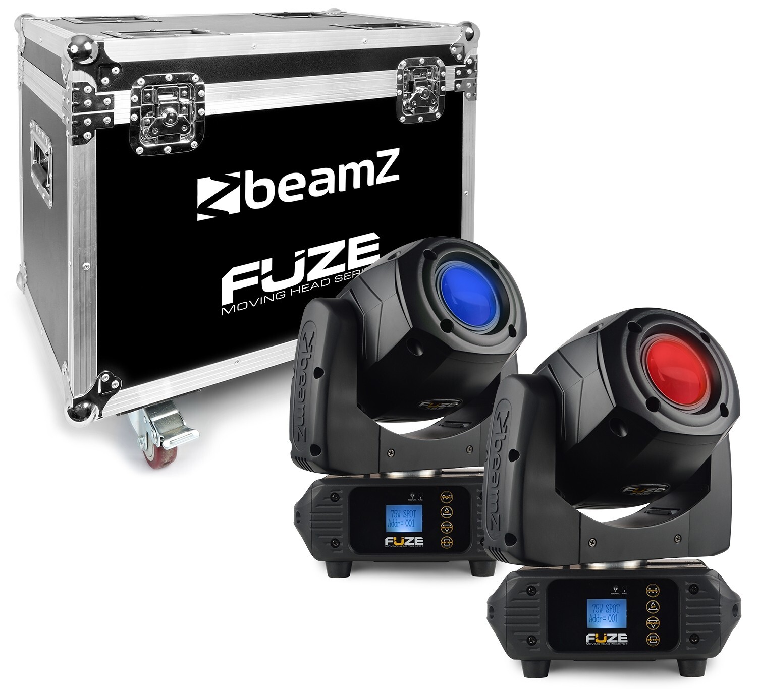 BeamZ Fuze75S Spot 75W LED Moving Head Set 2 Pieces in Flightcase