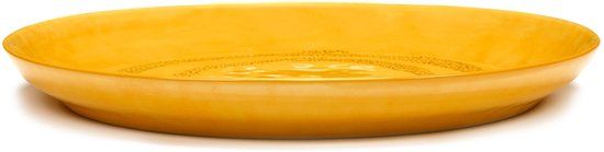 Serax Feast By Ottolenghi Serveerschaal Ø35 Yellow Dots Black | Keramiek | Geel | Rond