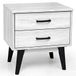 BAKAJI Nachtkastje met 2 lades, modern design, Engineering hout, Kleur Wit, M