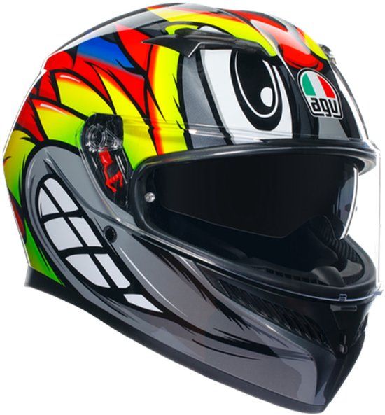 AGV K3 E2206 Mplk Birdy 2.0 Integraalhelm - Grijs/Rood/Geel - Maat XL
