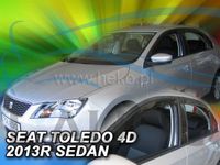 Heko Zijwindschermen donker tbv Seat Toledo IV - 4 & 5-drs Sedan/Hatch/Liftback - model 2013 - 2018 set tbv voor & achterdeuren