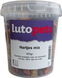 lutopets Hartjes Mix 500g - Suikervrije Semi-Moist Hondensnoepjes - Gezonde Beloning & Trainingssnack voor Honden