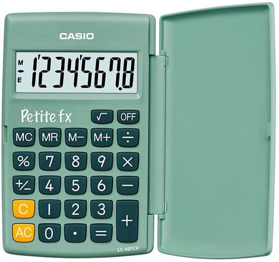 Casio Petite fx, Pocket, Basisrekenmachine, 8 cijfers, Batterij/Accu, Groen