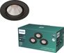 Philips LED Philips Sparkle Inbouwspot - Dimbaar met dimschakelaar - 5.5W - Warmwit licht - Zwart - Multi-pack 3 stuks