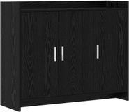 vidaXL Dressoir Zwart eiken 98,5 x 33 x 80 cm Bewerkt hout