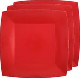 Santex Feest gebaksbordjes - rood - 10x - karton - 18 cm - vierkant