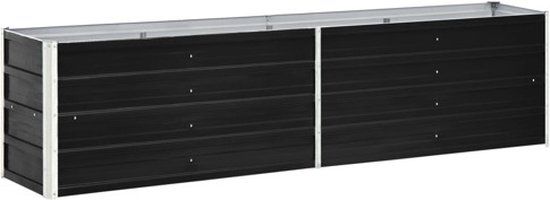 vidaXL - Plantenbak - verhoogd - 240x40x45 cm - gegalvaniseerd staal - antraciet