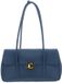 Coccinelle Leren schoudertas handtas C-Me Lock Handbag Grained Leather Deep Blue blauw