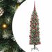 vidaXL Kunstmatige slanke kerstboom Groen en Wit 150 cm