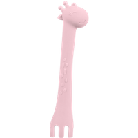 Kikka Boo Silicone Giraffe Spoon With Fork – Roze