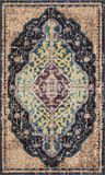 Safavieh Boho Chic Indoor Geweven Vloerkleed, Monaco Collectie, MNC249, Zwart & Blauw, 91 x 152 cm