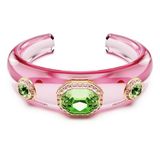 Swarovski Dulcis cuff armband, Verschillende slijpvormen, Meerkleurig, Goudkleurige toplaag