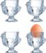 Bellatio Design Eierdopjes Poulet - set van 12x - glas transparant - 7 x 7 cm - pour petit-déjeuner/brunch/Pâques