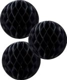 Merkloos / Sans marque Fest-Dekor Gmbh Papieren kerstballen - 3x - zwart - 10 cm