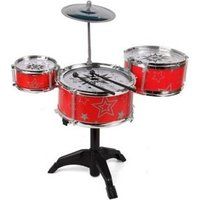 Mini muziekbatterij met 2 stokken - bureau drumstel zwart