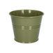 Cache-pot, zinc, vert olive, Ø14,5 cm