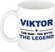 Bellatio Decorations Naam cadeau Viktor - The man, The myth the legend koffie mok / beker 300 ml - naam/namen mokken - Cadeau voor o.a verjaardag/ vaderdag/ pensioen/ geslaagd/ bedankt