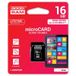 Goodram carte mémoire MicroSDHC, 16 Go, Class 10, UHS-I, avec adaptateur
