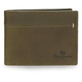 Pepe Jeans Staple Horizontale portemonnee met muntvak, groen, 11 x 8 x 1 cm, leer