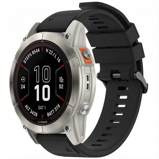 imoshion Siliconen bandje - Geschikt voor Garmin 26 mm aansluiting - Zwart