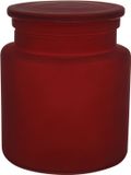 Spirella YOKO Badkamer Opbergdoos – Glazen Cotton Box voor Wattenstaafjes en Wattenschijfjes – Opbergbox Glas Bordeaux – 10,2 x 12 cm