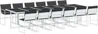 vidaXL 13-delige Tuinset met Kussens, Textileen, Wit