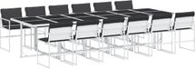 vidaXL 13-delige Tuinset met Kussens, Textileen, Wit