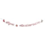 Homéa, Slinger, letter, Happy Birthday, karton, 2,65 m, prinses, natuur