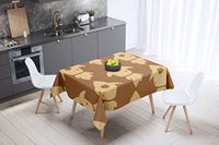 Bonamaison Tafelkleed, Anti-Mold, Sneldrogend, Waterdicht, 100% Polyester Tafellaken, Bruine tinten, 140 x 140 Cm - Ontworpen en Vervaardigd in Turkije