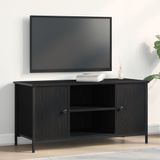 vidaXL TV-kast 100 x 40 x 50 cm zwart eiken bewerkt hout