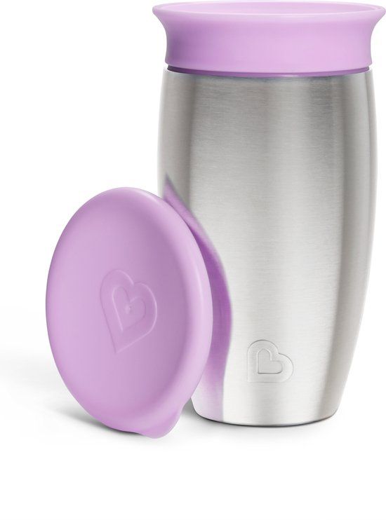 Munchkin Miracle 360° Roestvrijstalen Drinkbeker - 296ml - Paars