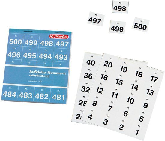 Berlitz Zelfklevende nummerstickers, 1-500