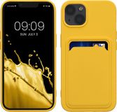 kwmobile telefoonhoesje geschikt voor Apple iPhone 13 - Hoesje met pasjeshouder - TPU case in stralend geel